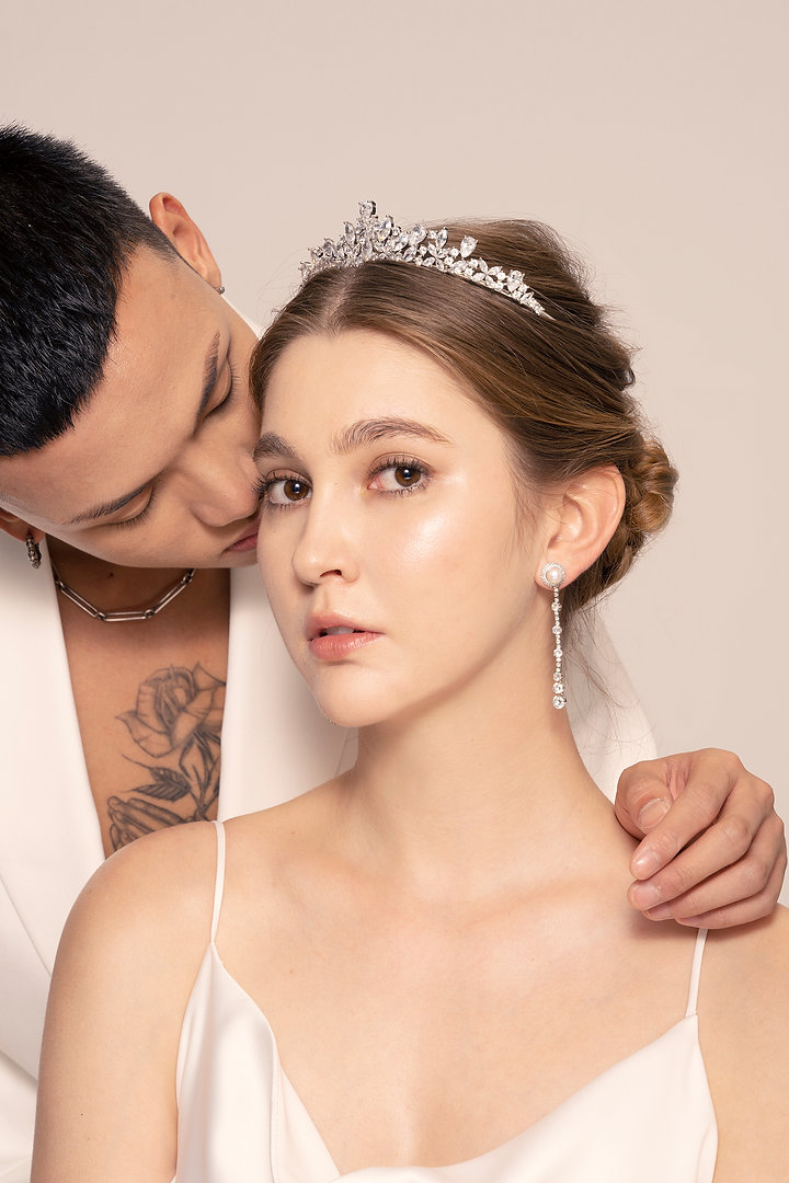 Peach Long earring 8mm - Image 3