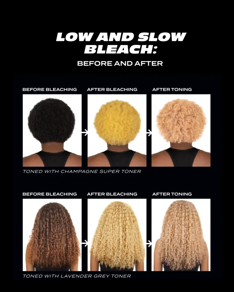 Bleach London Low and Slow Bleach Kit Gentle Lightening for Curly Coily and Fine Hair Lifts Up to 6 Levels Includes Bond Restoring Mask Suitable for All Hair Types - Image 4